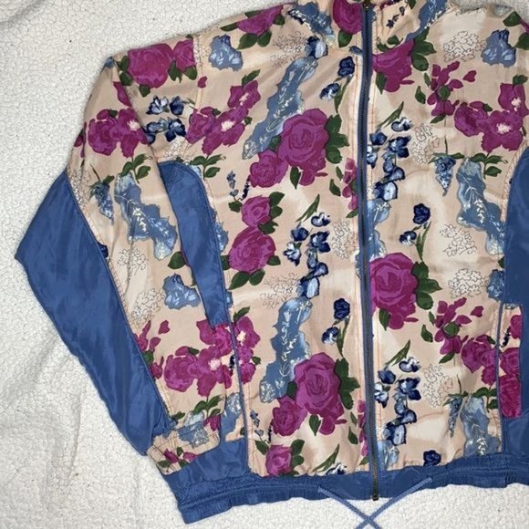Vintage Hunt Club Silk Floral Track Jacket: Size Large - Picture 5 of 9